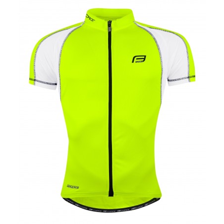 majica FORCE T10 kratki rokav, fluo-bela