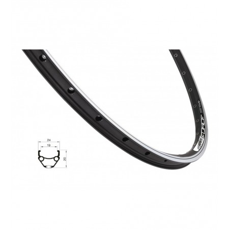 obroč FORCE PRIME 622x19 36L, črna