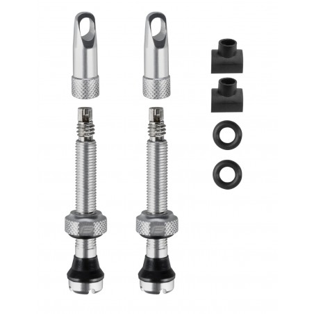 Force FV ventil adapter/tubeless, Al, 44mm, srebrna
