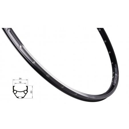 obroč FORCE CLASSIC 622x19 36lh, črna