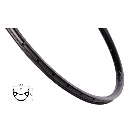 obroč FORCE XC DISC 622x23, 32H, črna