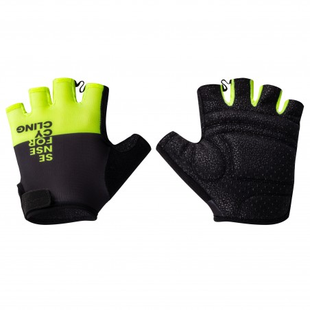 rokavice FORCE FINE, črna-fluo